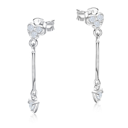 Pretty Designed with CZ Stone Silver Ear Stud STS-5081